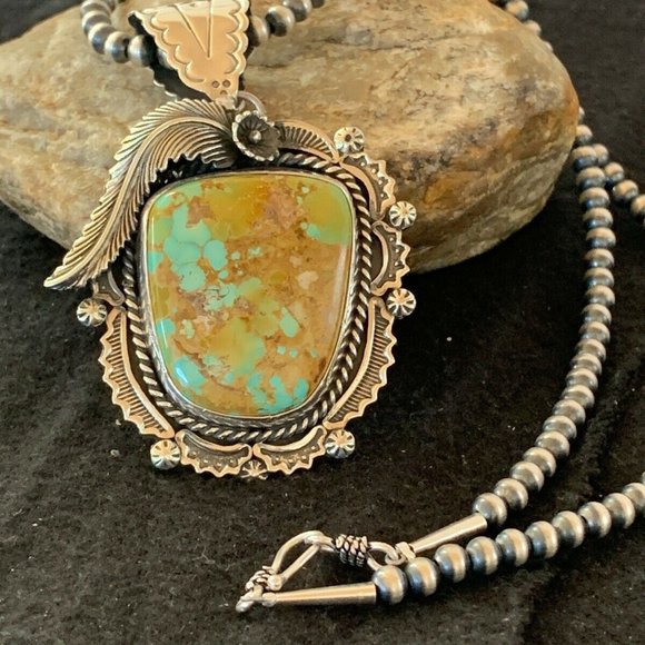 Navajo Sterling Silver Necklace Pendant Length 20 - Picture 9 of 12